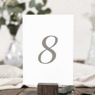 Minimalistische graue Tischnummer 8