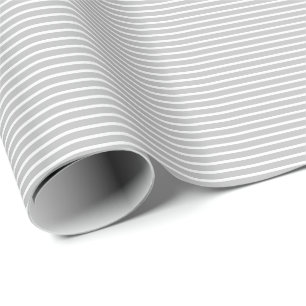 Minimalistische grauweiße Streifen, modernes Muste Geschenkpapier