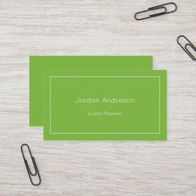 Minimalistische Green Business Card Visitenkarte (Vorderseite/Rückseite Beispiel)