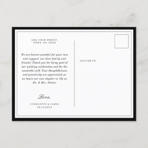 Minimalistische Grenze Foliage Leaf danke Postkart Einladungspostkarte