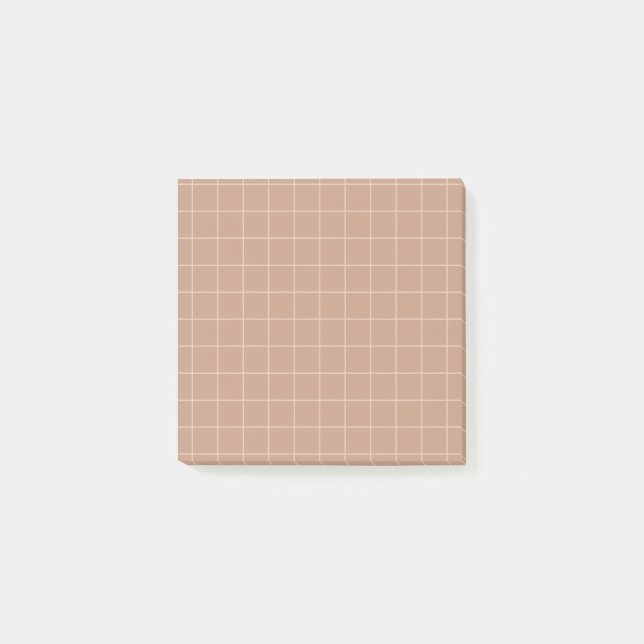 Minimalistische Grid-Post-it®-Notizen in Erdtönen Post-it Klebezettel (Vorderseite)