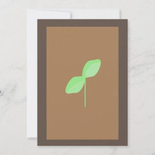 Minimalistische grüne Blatt braune Grußkarte