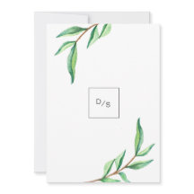 Minimalistische grüne Blätter auf White Wedding