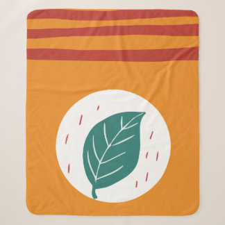 Minimalistische grüne Blattkreise Orange Abstrakte Sherpadecke