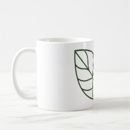 Minimalistische grüne Blattlinienkunst Kaffeetasse