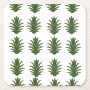 Minimalistische grüne botanische Papierplatte mit  Rechteckiger Pappuntersetzer