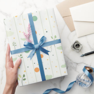 Minimalistische grüne botanische und Abstrakte Pun Geschenkpapier