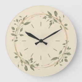Minimalistische grüne botanische Wanduhr