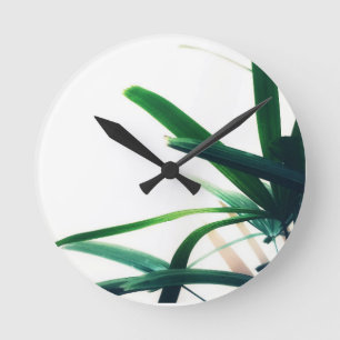 Minimalistische Grüne Elegance Runde Wanduhr