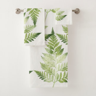 Minimalistische Grüne ernährende botanische Illust Badhandtuch Set