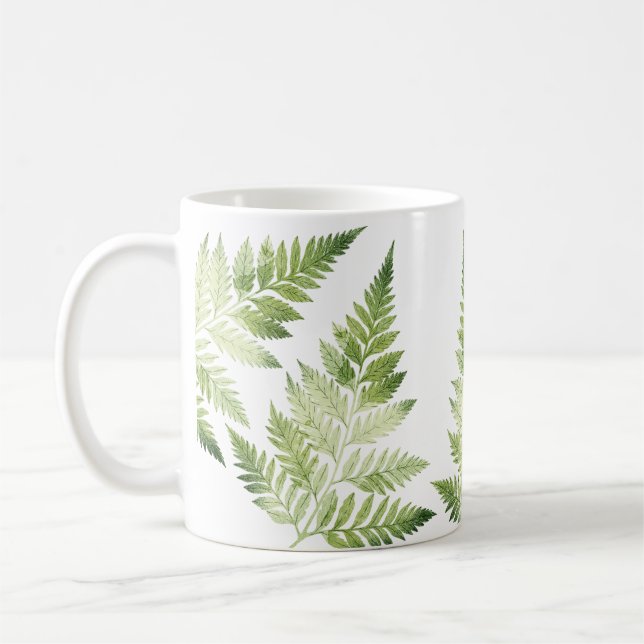 Minimalistische Grüne ernährende botanische Illust Kaffeetasse (Links)