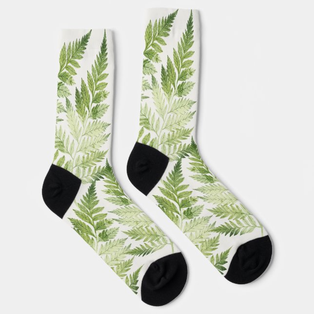 Minimalistische Grüne ernährende botanische Illust Socken (Rechts)