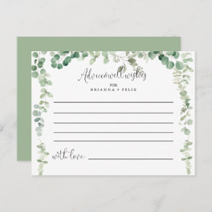 Minimalistische grüne Eukalyptus-Hochzeitsratenkar Postkarte