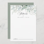 Minimalistische Grüne Eukalyptus Wedding Hinweiskarte<br><div class="desc">Diese minimalistische Grün eucalyptus Trauungsberatungskarte ist perfekt für eine rustikale Hochzeit. Das Design zeichnet sich durch Aquarellfarben elegante grüne Eukalyptus-Blätter aus. Diese Karten sind ideal für Hochzeiten,  Brautparty,  Babydusche,  Graduiertenfest u.v.m. Personalisieren Sie die Karten mit den Namen der Braut und Bräutigam,  den Eltern,  die Sie werden oder Absolvent.</div>