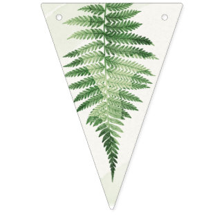 Minimalistische grüne Farn-Hochzeitstafel Wimpelkette
