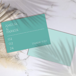 Minimalistische Grüne Hochzeit Dankeschön-Karte Dankeskarte