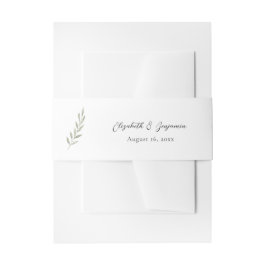 Minimalistische Grüne Hochzeit Elegante Botanik Einladungsbanderole