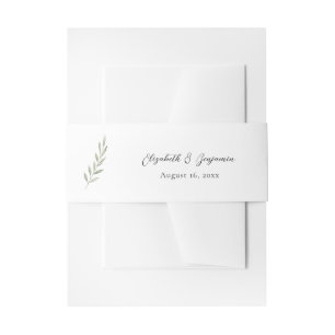 Minimalistische Grüne Hochzeit Elegante Botanik Einladungsbanderole