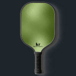 Minimalistische grüne Iridescent Textur Pickleball Schläger<br><div class="desc">Minimalistischer grüner irisierender Texturhintergrund,  modernes Design,  anpassbare Monogramm und Text in schwarz.</div>