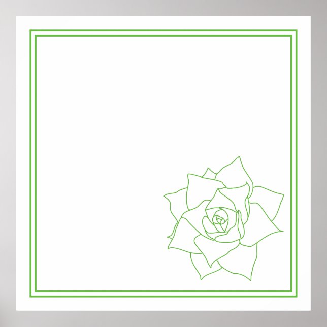 Minimalistische grüne Kunst Poster (Vorne)