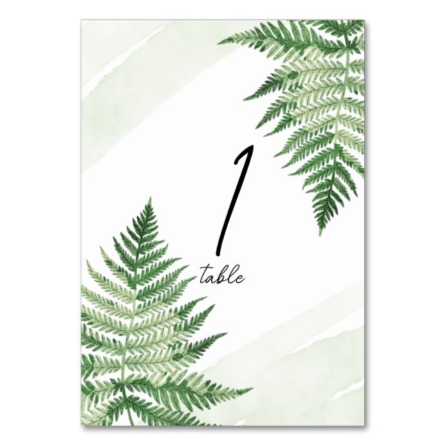 Minimalistische grüne Tischnummer (Vorderseite)