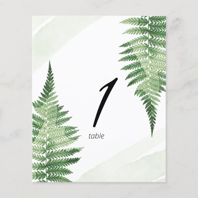 Minimalistische grüne Tischnummer (Vorderseite)