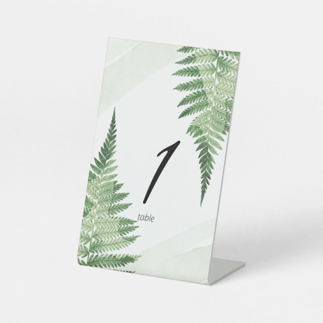 Minimalistische grüne Tischnummer Sockelschild (Vorderseite)