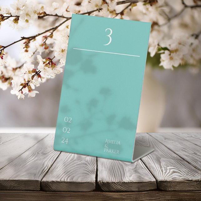 Minimalistische Grünen Hochzeiten Tischnummern Sockelschild (Von Creator hochgeladen)