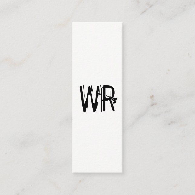 Minimalistische Grunge Monogramm Mini Visitenkarte (Vorderseite)