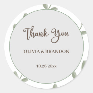 Minimalistische Grünpflanzen Runder Aufkleber