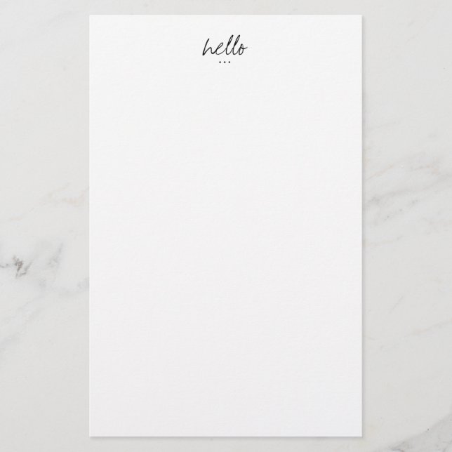 Minimalistische Hallo-Grüße Briefpapier (Vorderseite)