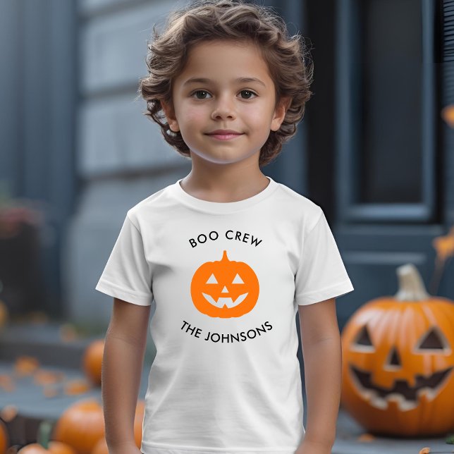 Minimalistische Halloween-Boo-Crew - Personalisier Kleinkind T-shirt (Von Creator hochgeladen)