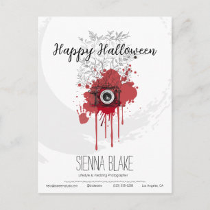 Minimalistische Halloween-Grüße für Fotografen Postkarte