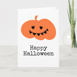 Minimalistische Halloween-Kürbis-Grußkarte Karte