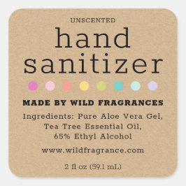 Minimalistische Hand Sanitizer Seife Imitate Kraft Quadratischer Aufkleber