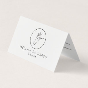 Minimalistische Hand- und Lashes-Logo Visitenkarten