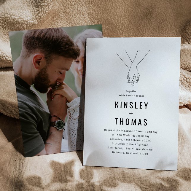 Minimalistische Händchenhochzeit Einladung (Von Creator hochgeladen)