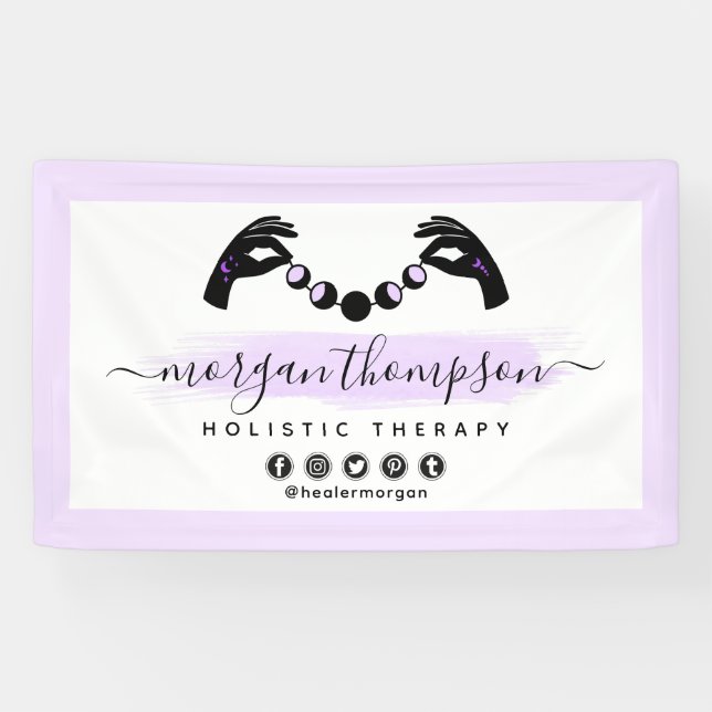 Minimalistische Hände & Mondphasen metaphysisches  Banner (Horizontal)