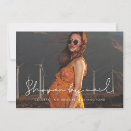 Minimalistische, handgeschriebene Baby-Dusche per  Einladung