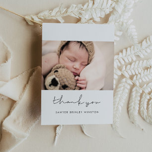 Minimalistische handgeschriebene Babyparty-Danksag Postkarte
