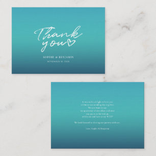 Minimalistische handgeschriebene blaue Hochzeit Vi Mitteilungskarte