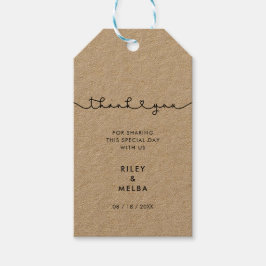 Minimalistische handgeschriebene Hochzeitsgeschenk Geschenkanhänger