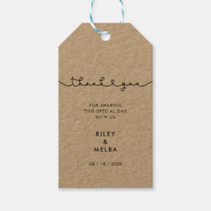 Minimalistische handgeschriebene Hochzeitsgeschenk Geschenkanhänger