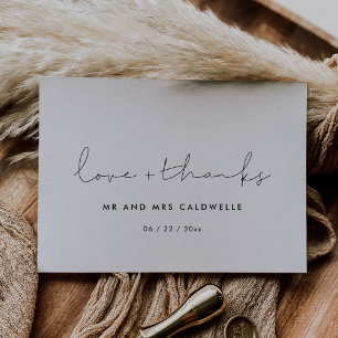 Minimalistische handgeschriebene Hochzeitskarte Li Dankeskarte