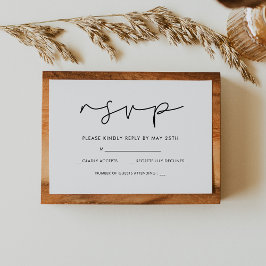 Minimalistische handgeschriebene Hochzeitskarte RSVP Karte