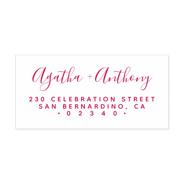 Minimalistische handgeschriebene Hochzeitsstimmung Permastempel (Design)