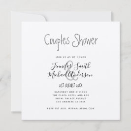 Minimalistische handgeschriebene Paare Duschplatz  Einladung