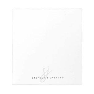 Minimalistische handgeschriebene Skriptinitialen f Notizblock