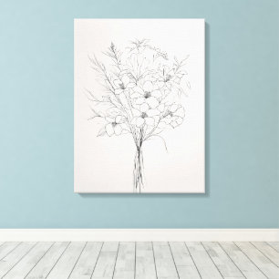 Minimalistische handGezeichnet Botanische Pflanze Leinwanddruck