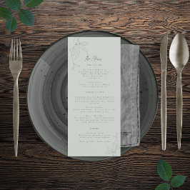 Minimalistische, handgezeichnet Reben weiße Farbe Menükarte